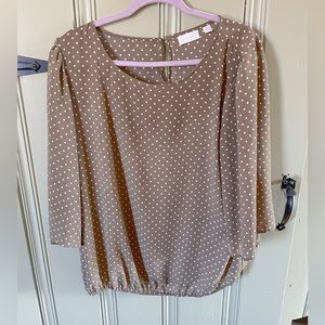 Olive Green Polka Dot Dress Shirt (XL)